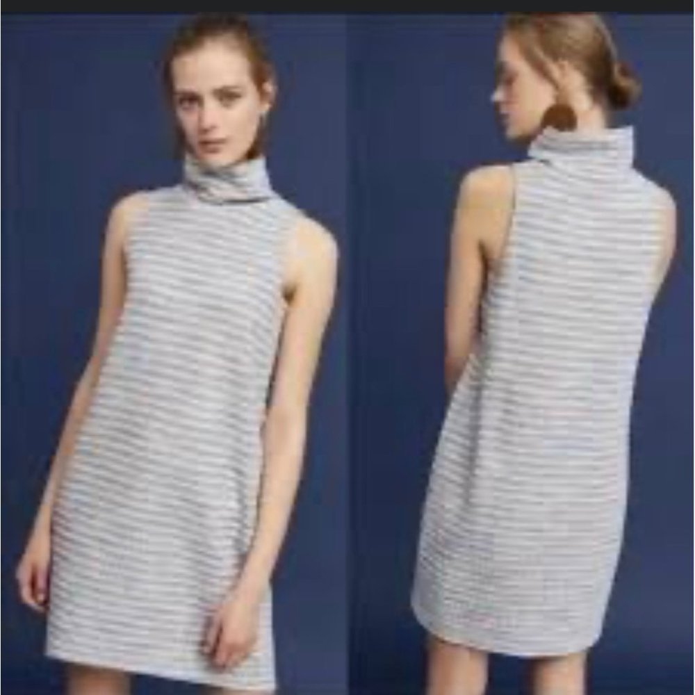 Anthropologie Striped/textured funnel neck Dress